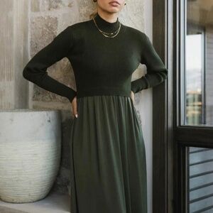 BOHME ZEDA MIDI DRESS IN OLIVE